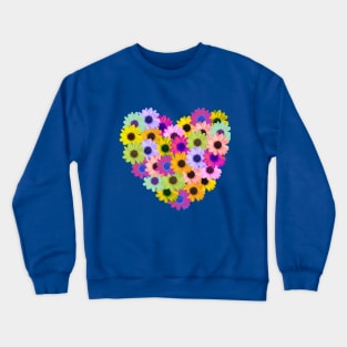 Daisy heart - spa blue background Crewneck Sweatshirt